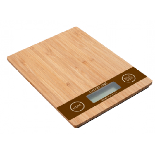 Весы кухонные электронные 5кг бамбуковая платформа GALAXY 2812гл