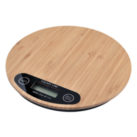 Весы кухонные электронные 5кг бамбуковая платформа круглые GALAXY 2813гл