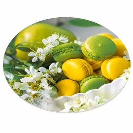 Блюдо вращающееся для сервировки 32 см ДВ5-020 "Лимонные макарунс"
