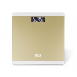 Весы напольные Holt HT-BS-008 gold, макс.нагрузка 180 кг,точность измер. 0,05 кг,LCD дисплей с подсветкой,индикация заряда батареи,термометр