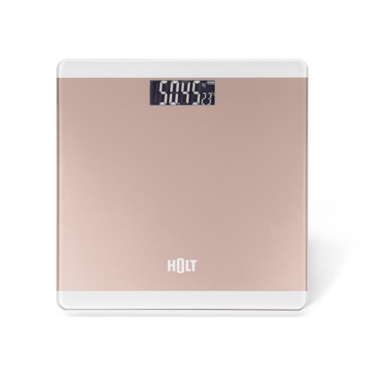 Весы напольные Holt HT-BS-008 rose, макс.нагрузка 180 кг,точность измер. 0,05 кг,LCD дисплей с подсветкой,индикация заряда батареи,термометр