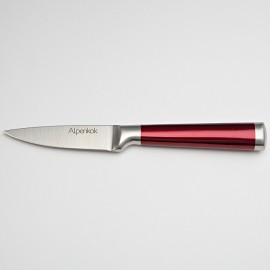 Нож 8,9 см для чистки овощей Alpenkok AK-2080/E "Burgundy" с красной ручкой