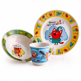 Набор посуды 3 предмета детский КРС-822 "Три кота. Синий"