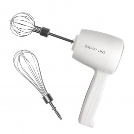 Миксер аккумуляторный GALAXY LINE GL2222 20Вт, энергоемкий Li-ion аккумулятор, 5 скоростей, 2 насадки:венчик для взбивания, венчик для создания крема