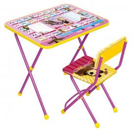 Комплект детской складной мебели Маша и медведь - Познайка "Азбука 3" КП2/3 (стол+стул)