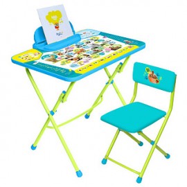Комплект детской складной мебели "Пушистая Азбука" (стол+стул винил+пенал) КУ2/ПА