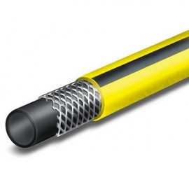 Шланг поливочный Д=3/4 (20 м) желтый с черной полосой с фитингами (набор коннекторов в подарок)