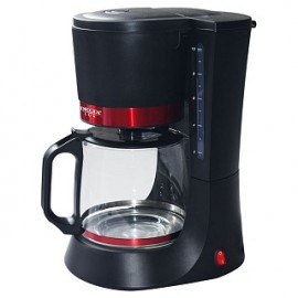 Кофеварка DELTA LUX DL-8152 черная с красным 700Вт 1200 мл(10чашек) антипролив