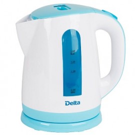 Электрочайник DELTA DL-1326 бел-голуб  (6) 1,8л. пластик