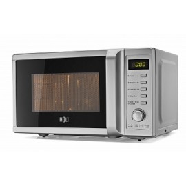 Микроволновая печь HOLT HT-MO-002 серебристая,700 Вт, 20л, электрон.управление,покрытие внутренней камеры: биоэмаль,индикация: светодиодный экран