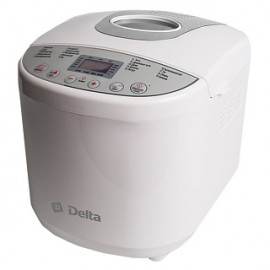 Хлебопечь DELTA DL-8009B белая: 650 Вт, 19 программ вес выпечки: 500 г/750 г/900 г